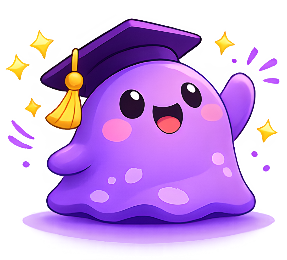 Blob mascot waving